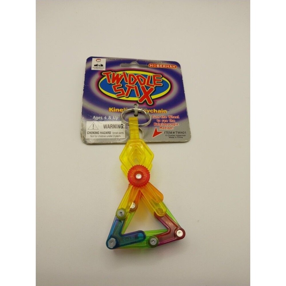 Hoberman Twiddle Stix Kinetic Keychain 1999 Snowflake Style New Sealed Toy